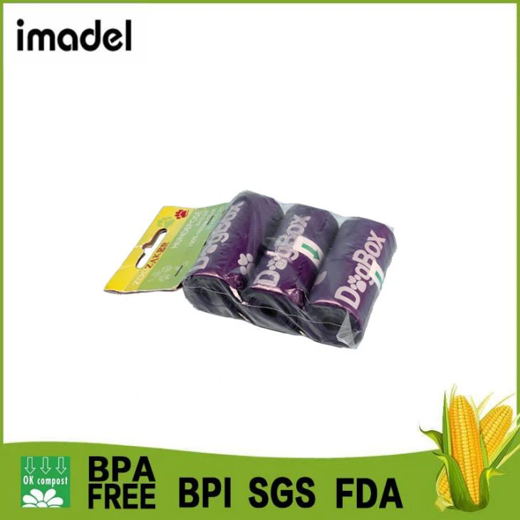 Eco Disposable PLA Biodegradable Dog Pop Packaging Bags