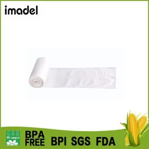 Custom HDPE LDPE PLA Pbat Corn Starch Printing Black White Color Compostable Biodegradable Medical Household Trash Tall Kitchen Plastic Drawstring Garbage Bag