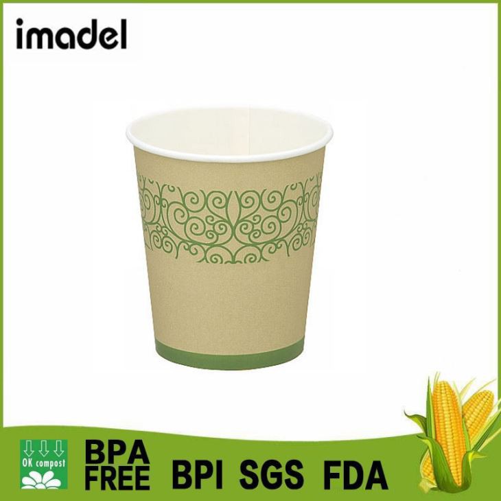 Popular Design PE Coated Single Wall Hot Water Coffee Paper Cup